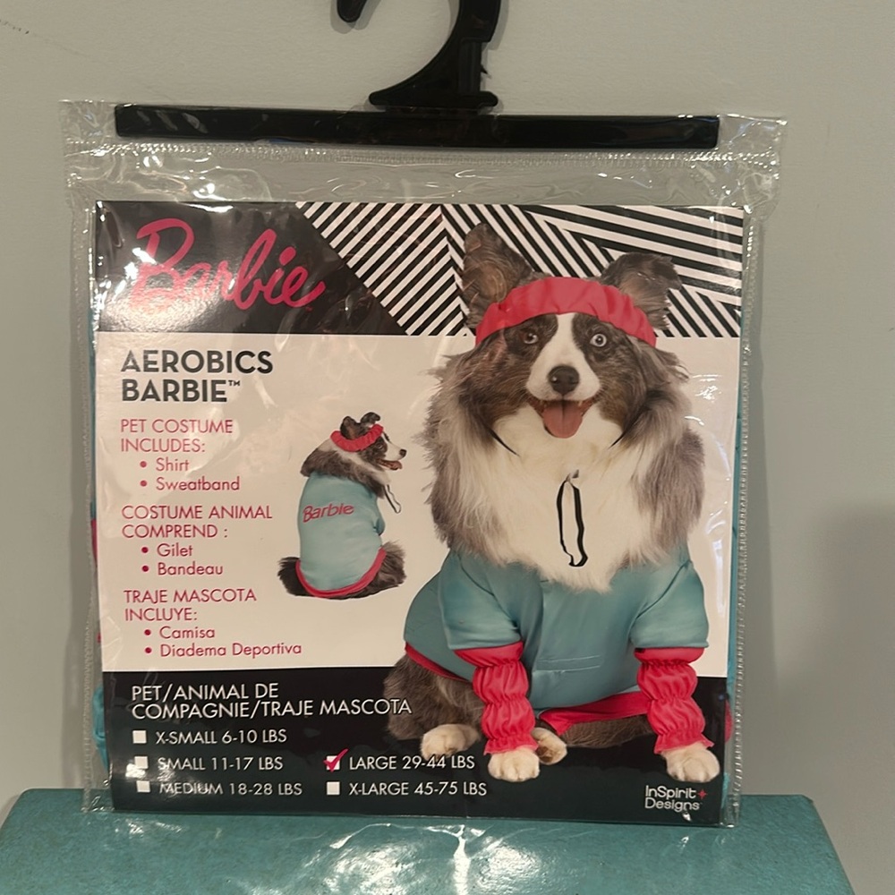 Aerobics Barbie Dog Costume NWT - Size L